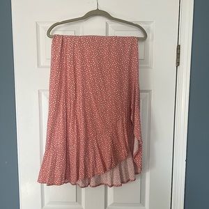 Hippie Rose pink flower print midi skirt